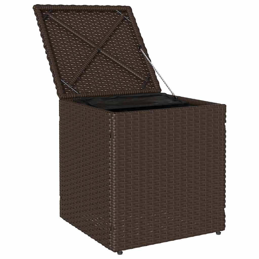 2 db barna polyrattan kerti szék párnával 40x40x43 cm