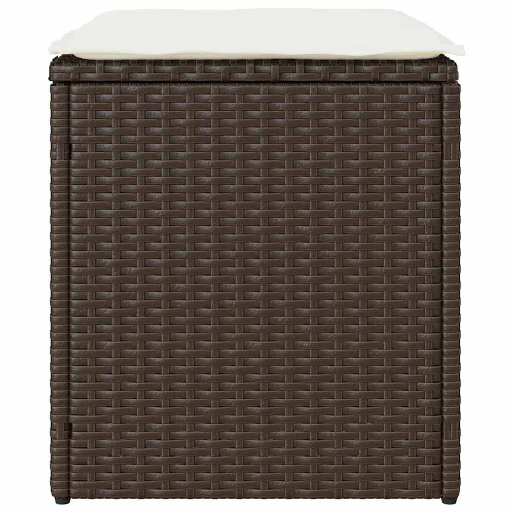 2 db barna polyrattan kerti szék párnával 40x40x43 cm