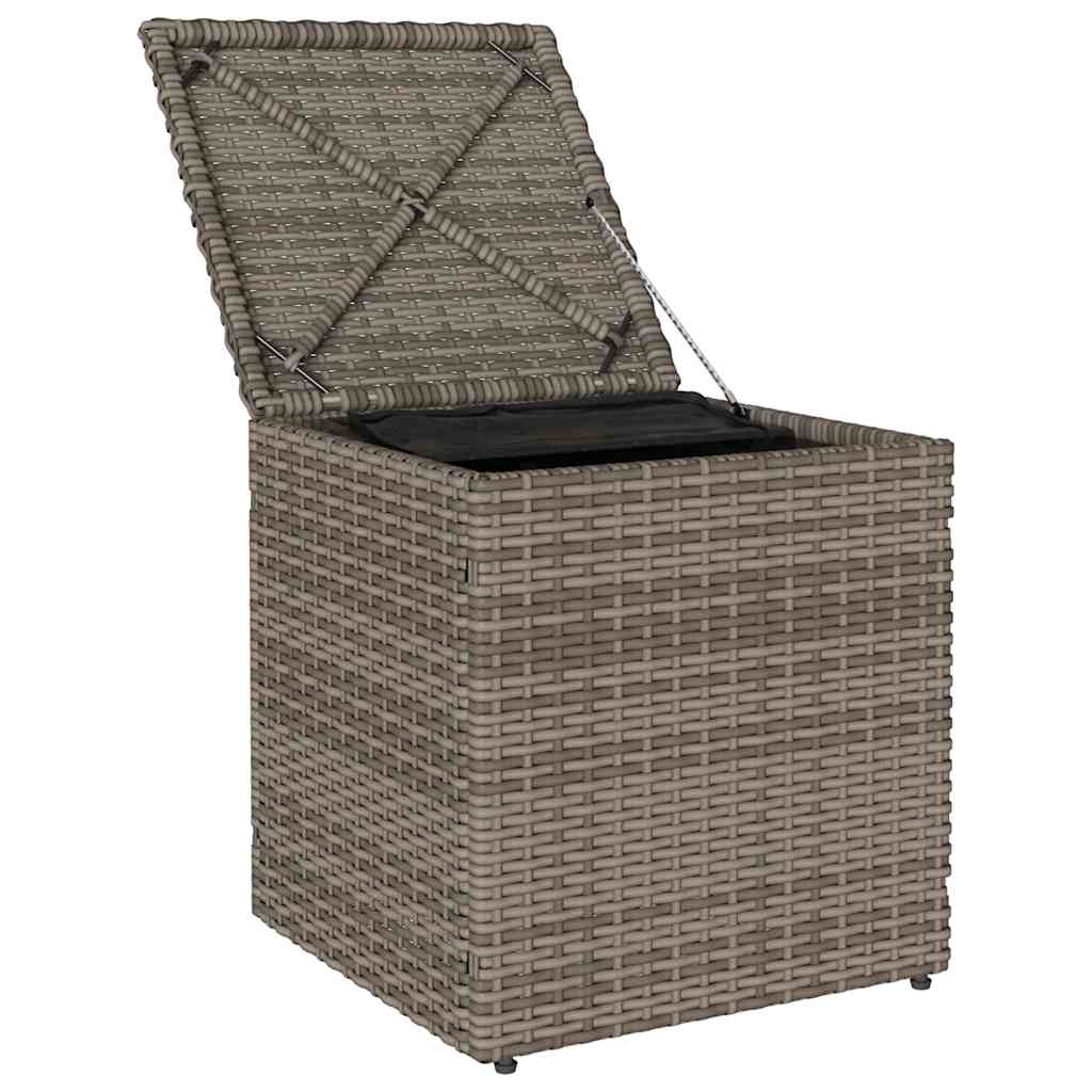 kerti székek párnákkal 2 db szürke 40x40x43 cm polirattan