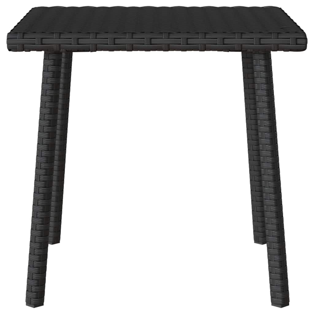 téglalap fekete polyrattan kerti dohányzóasztal 40x40x37 cm