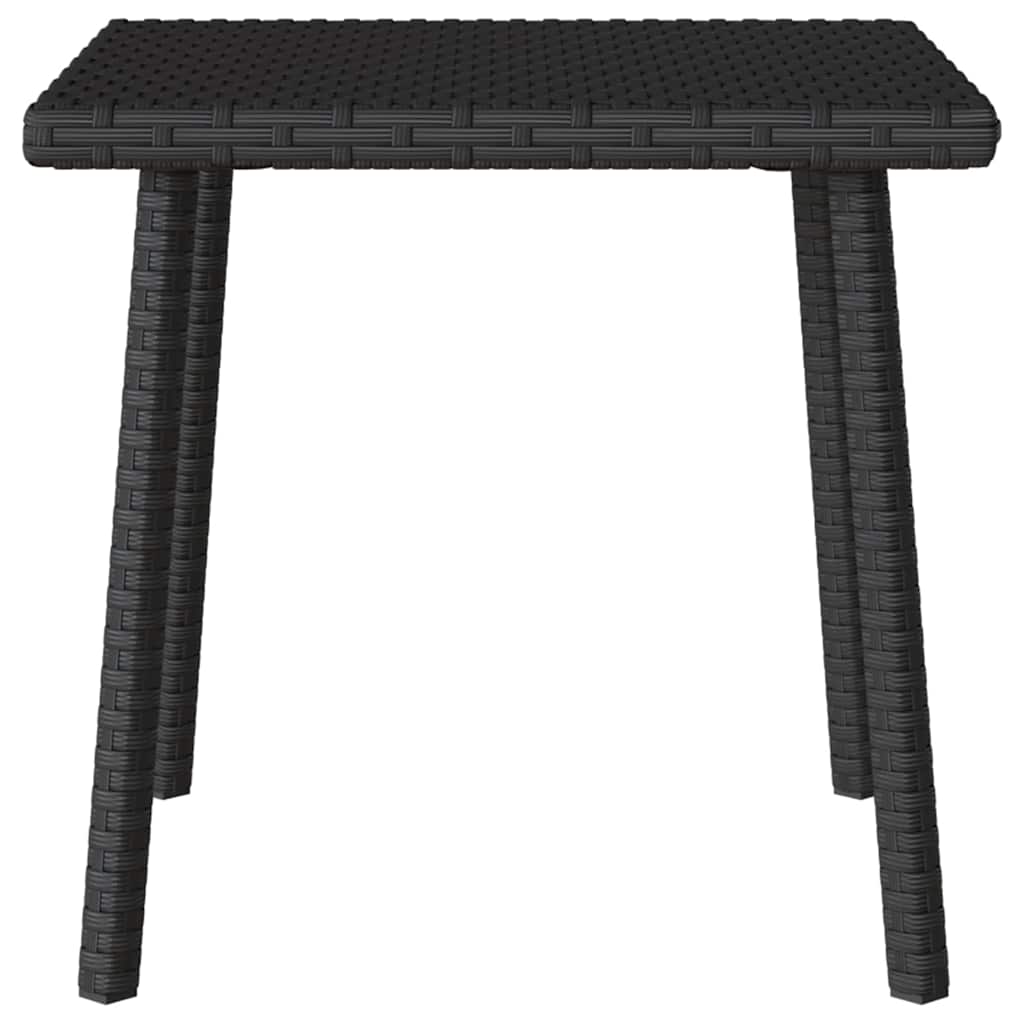 téglalap fekete polyrattan kerti dohányzóasztal 40x40x37 cm