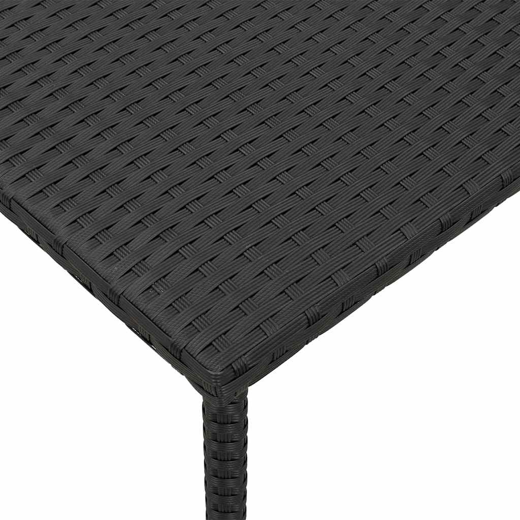 téglalap fekete polyrattan kerti dohányzóasztal 40x40x37 cm