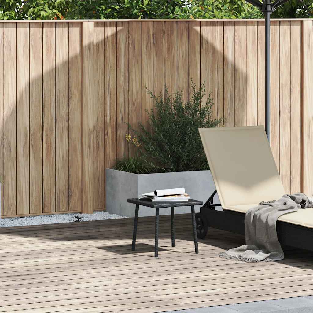 téglalap fekete polyrattan kerti dohányzóasztal 40x40x37 cm