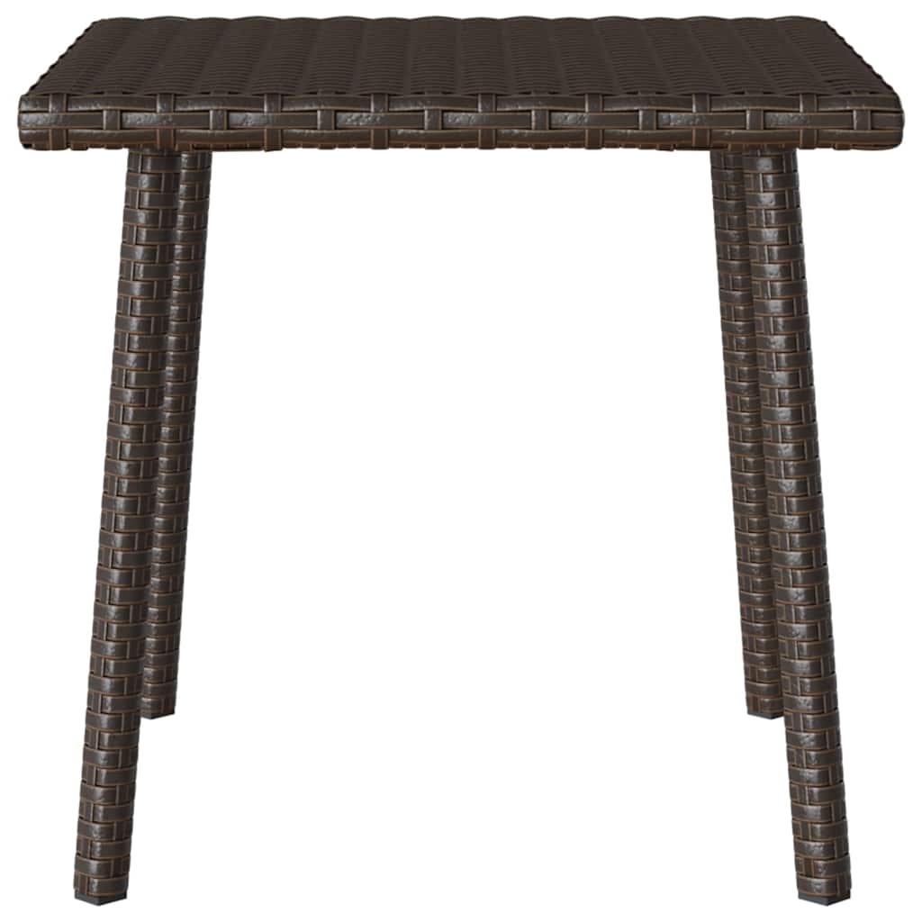 téglalap barna polyrattan kerti dohányzóasztal 40x40x37cm
