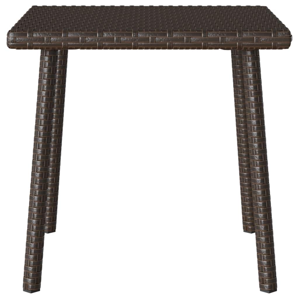 téglalap barna polyrattan kerti dohányzóasztal 40x40x37cm