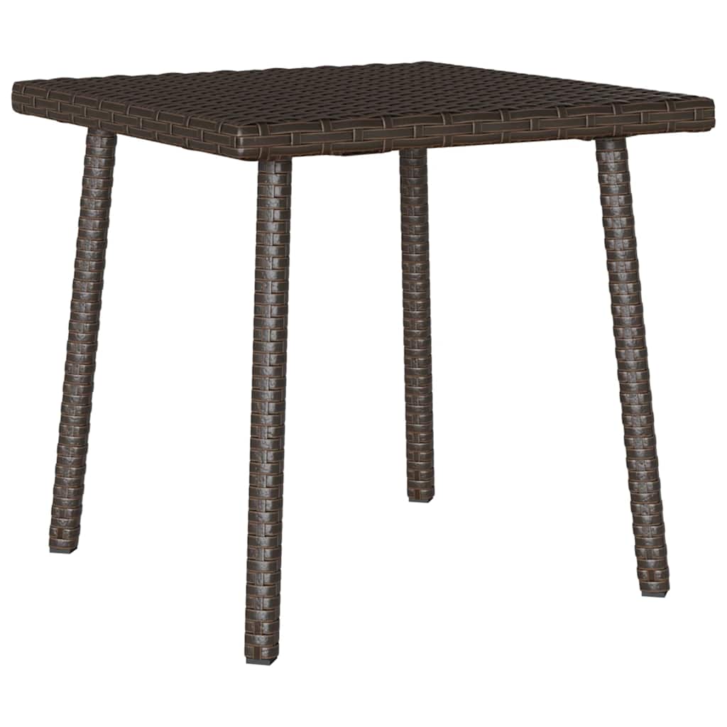 téglalap barna polyrattan kerti dohányzóasztal 40x40x37cm