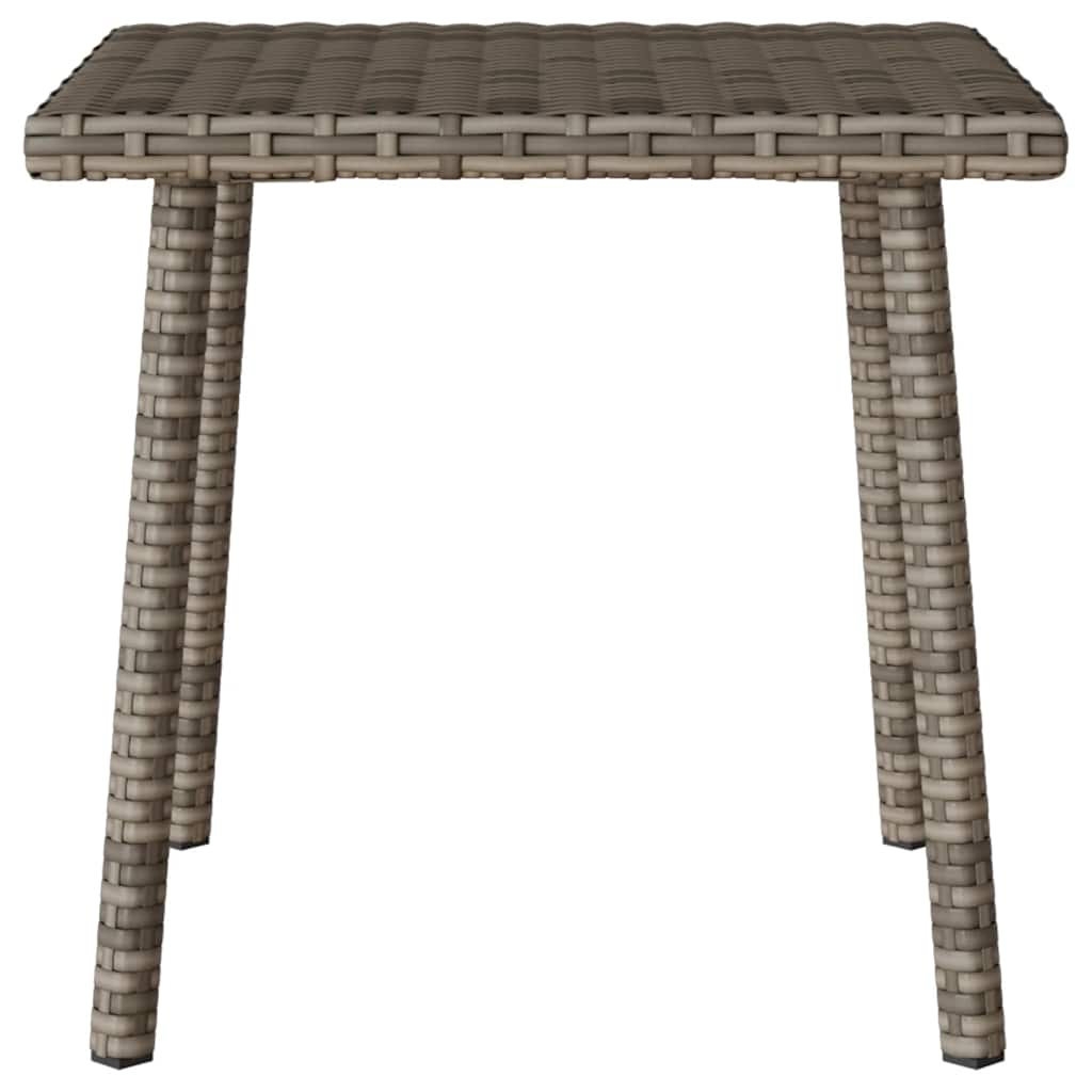 téglalap szürke polyrattan kerti dohányzóasztal 40x40x37cm