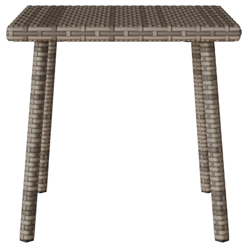 téglalap szürke polyrattan kerti dohányzóasztal 40x40x37cm