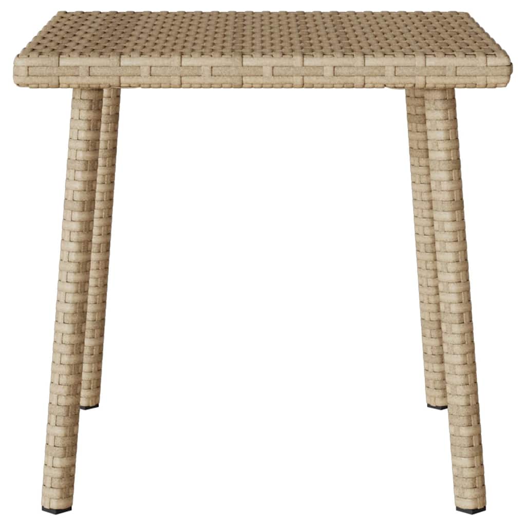 téglalap bézs polyrattan kerti dohányzóasztal 40x40x37cm