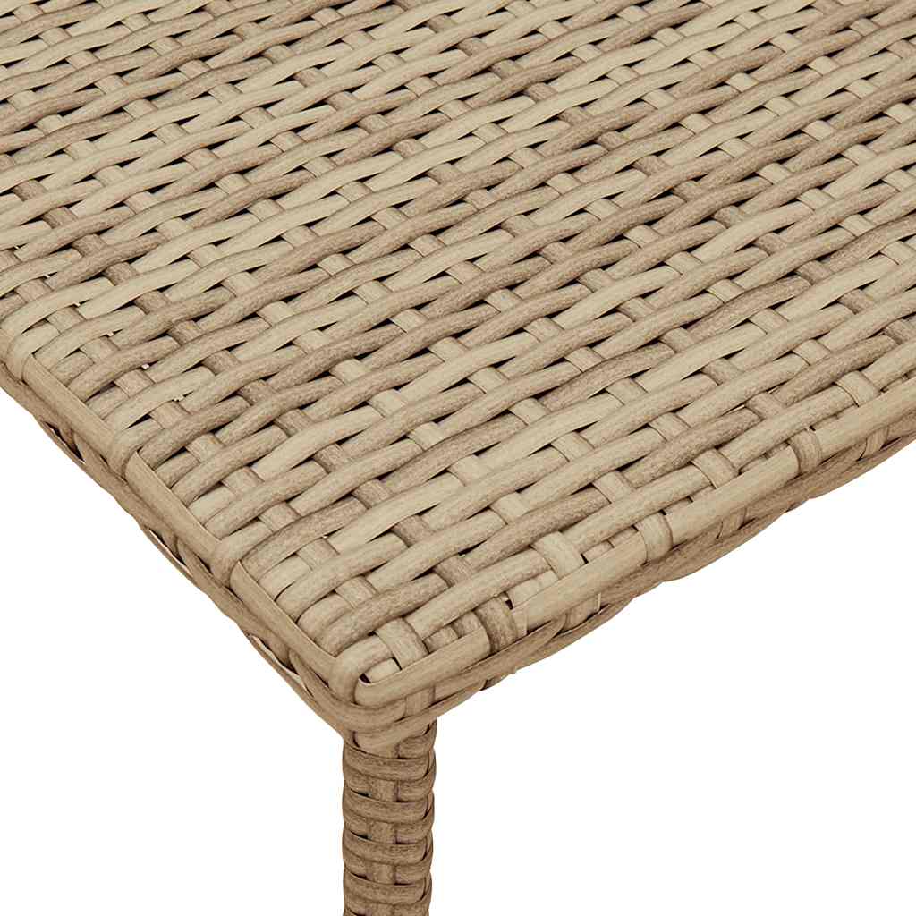 téglalap bézs polyrattan kerti dohányzóasztal 40x40x37cm