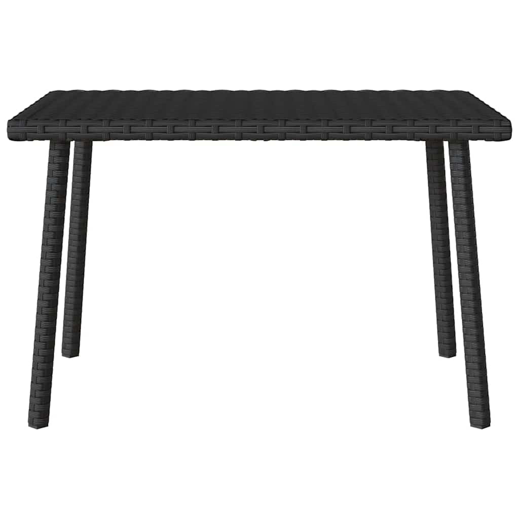 téglalap fekete polyrattan kerti dohányzóasztal 60x40x37cm