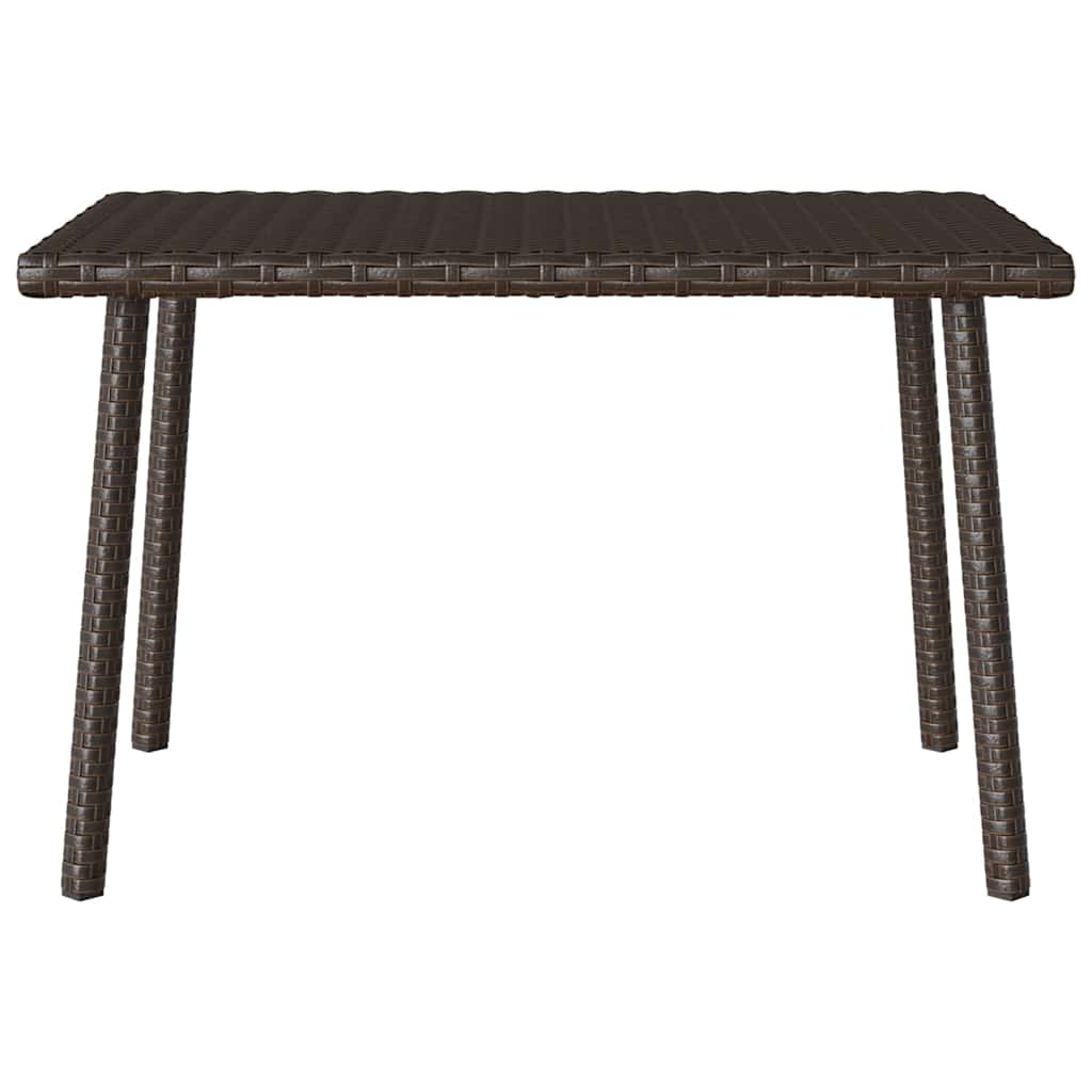 téglalap barna polyrattan kerti dohányzóasztal 60x40x37cm