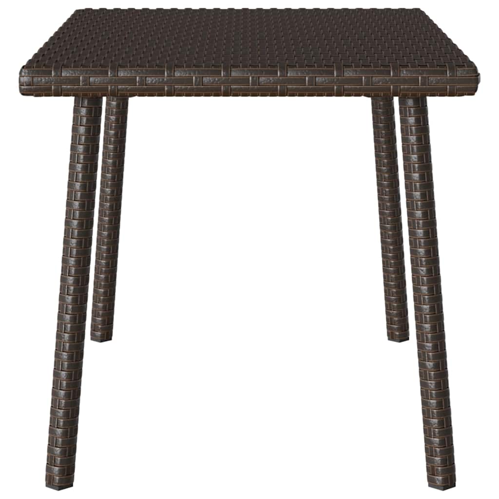 téglalap barna polyrattan kerti dohányzóasztal 60x40x37cm