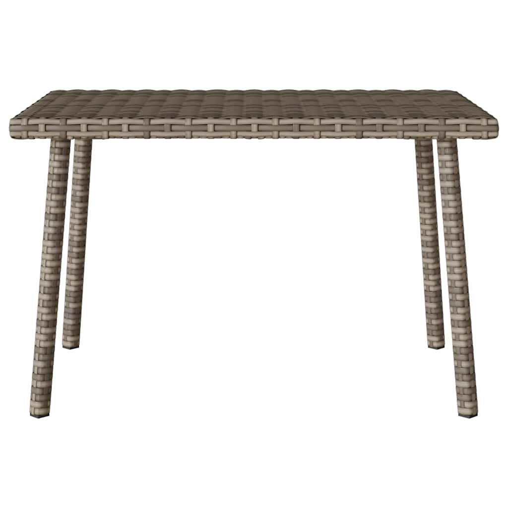 téglalap szürke polyrattan kerti dohányzóasztal 60x40x37cm