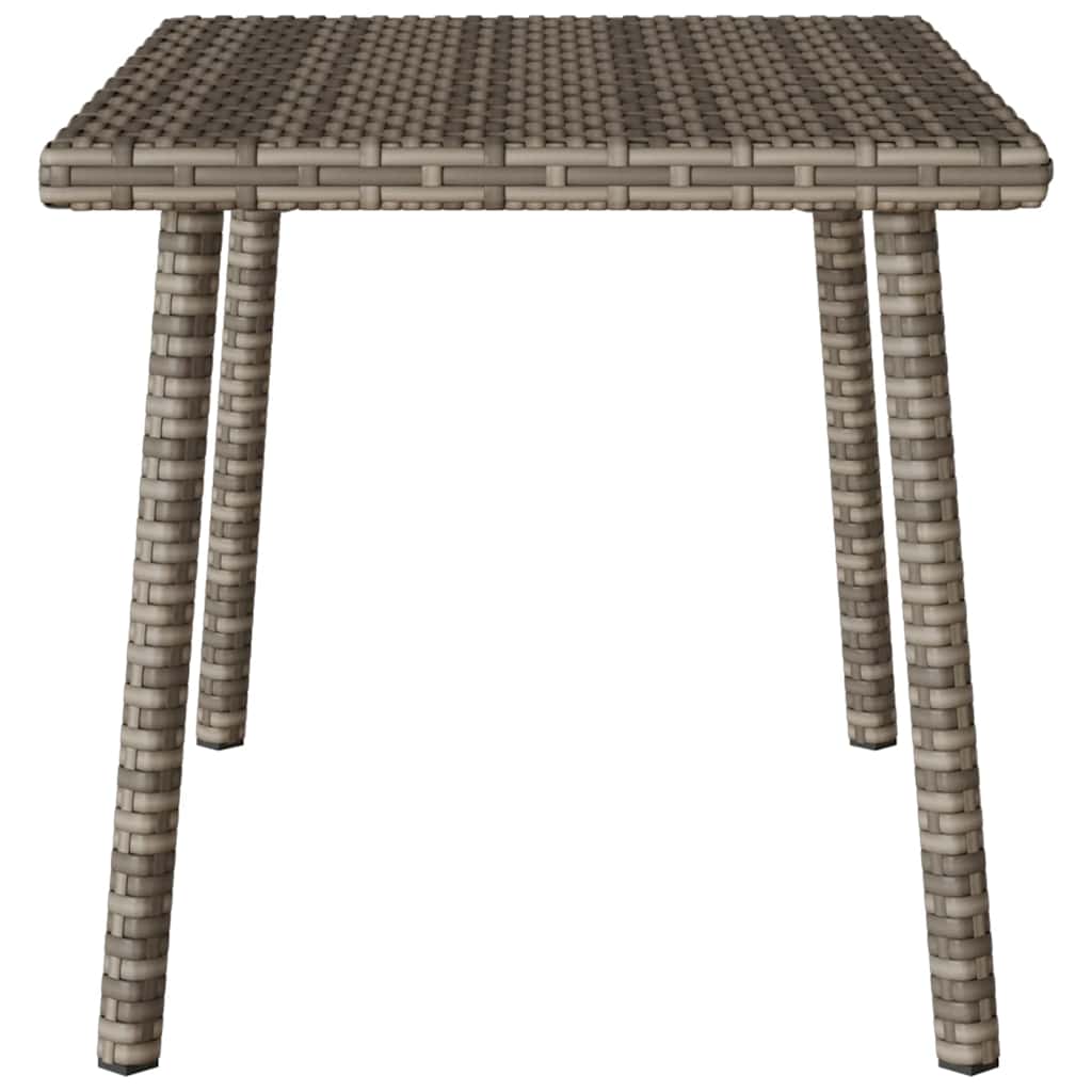 téglalap szürke polyrattan kerti dohányzóasztal 60x40x37cm