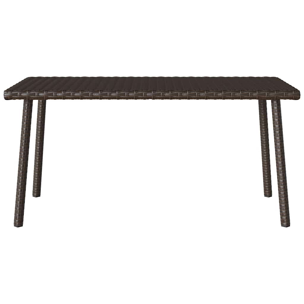 téglalap barna polyrattan kerti dohányzóasztal 80x40x37cm