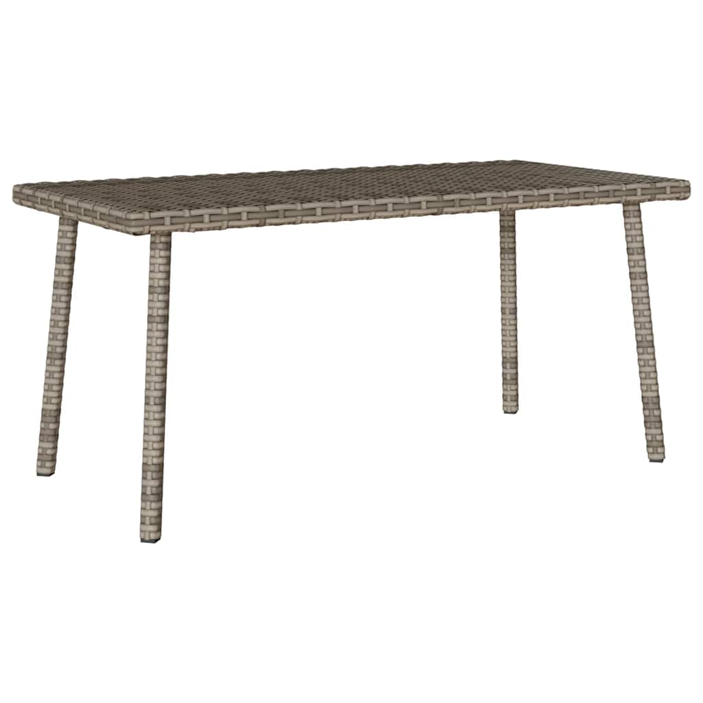 téglalap szürke polyrattan kerti dohányzóasztal 80x40x37cm