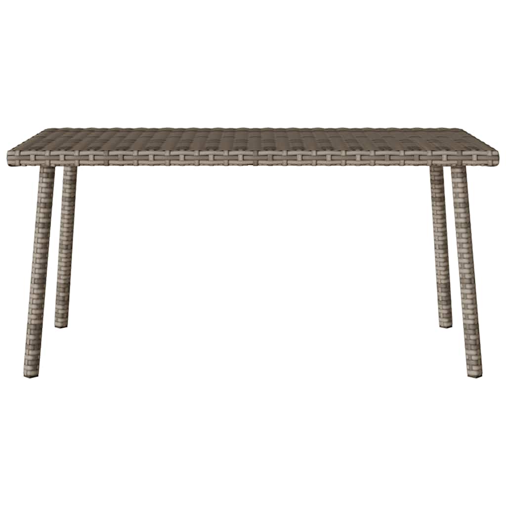 téglalap szürke polyrattan kerti dohányzóasztal 80x40x37cm