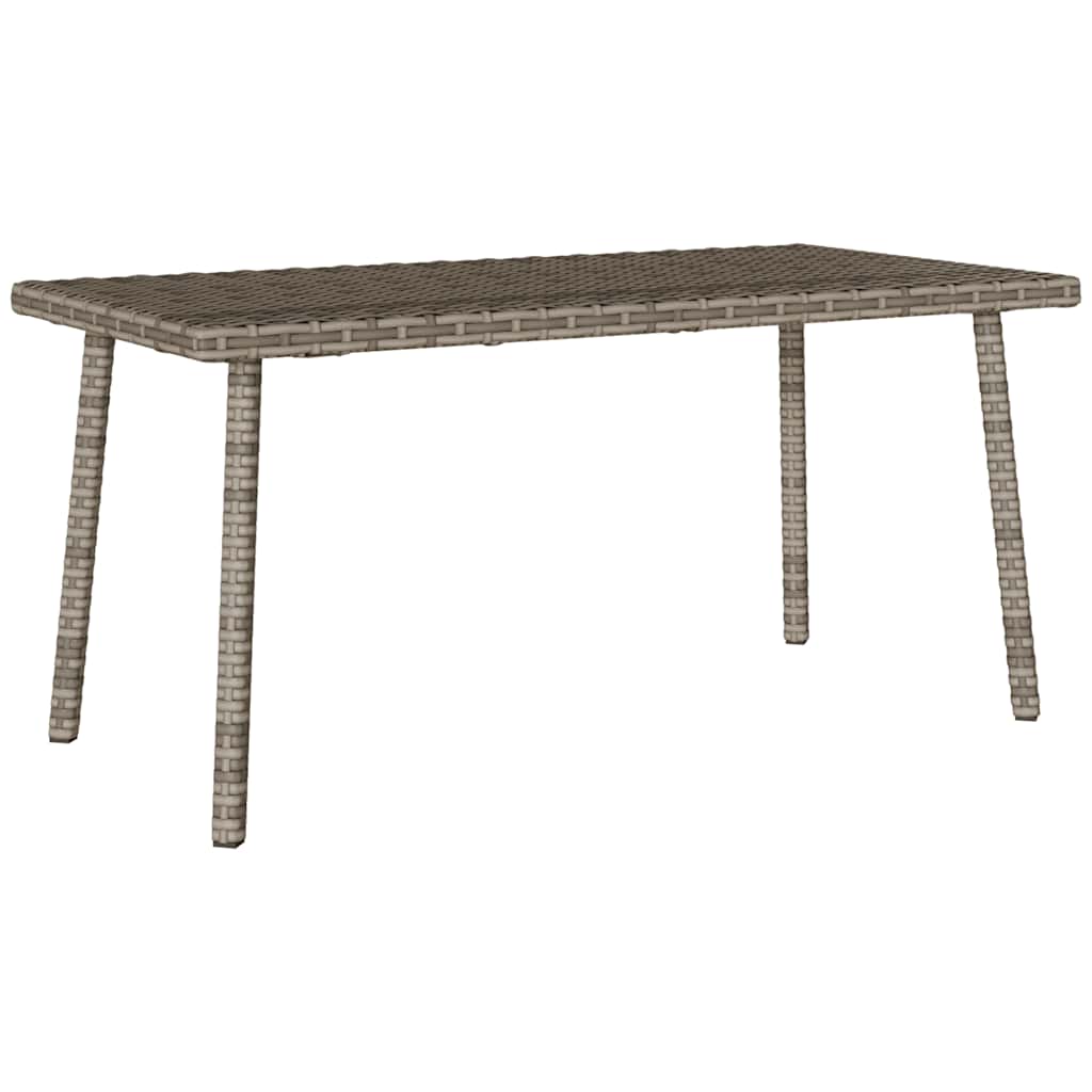 téglalap szürke polyrattan kerti dohányzóasztal 80x40x37cm