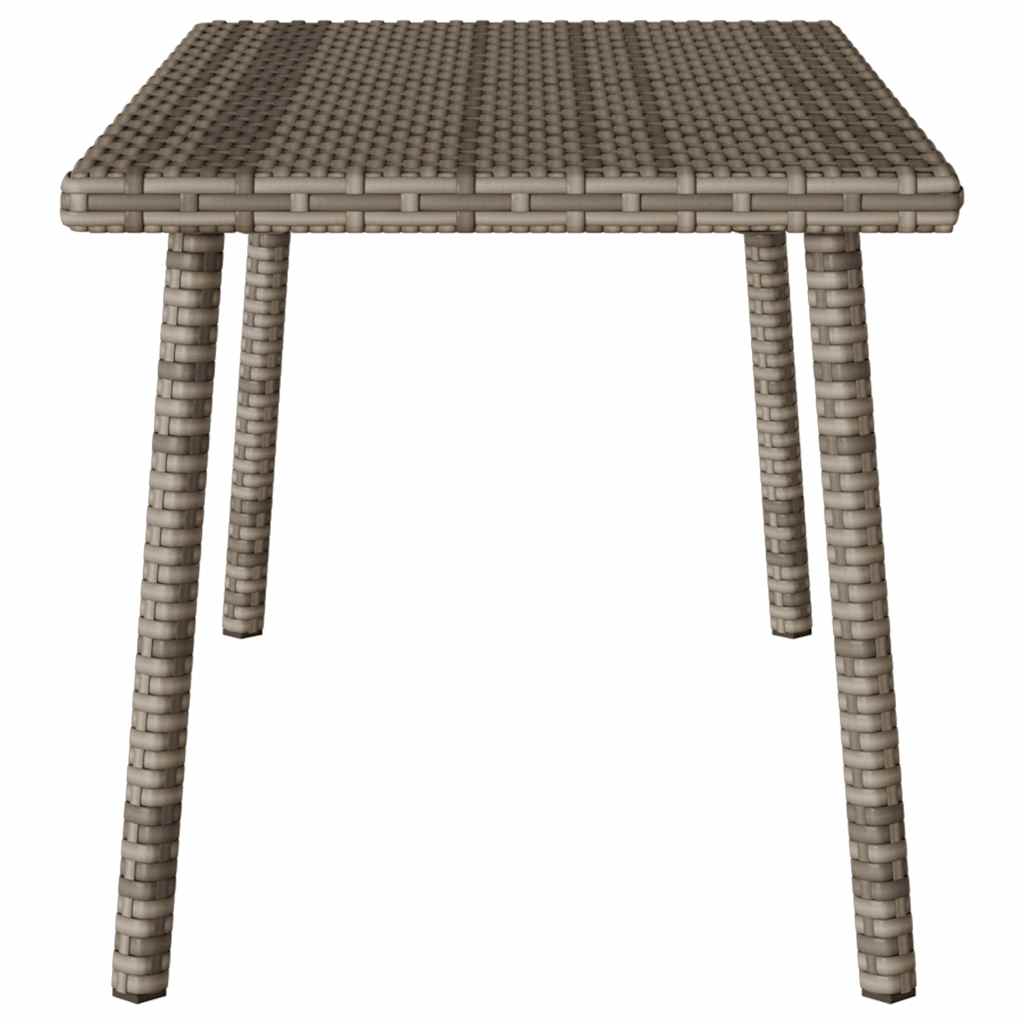 téglalap szürke polyrattan kerti dohányzóasztal 80x40x37cm