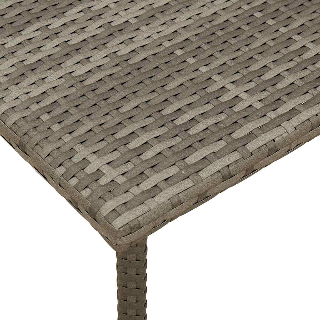 téglalap szürke polyrattan kerti dohányzóasztal 80x40x37cm