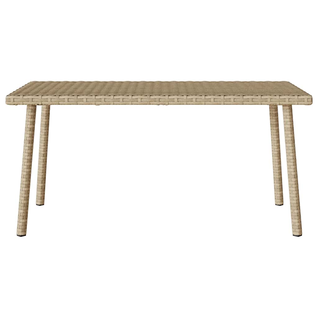 téglalap bézs polyrattan kerti dohányzóasztal 80x40x37cm