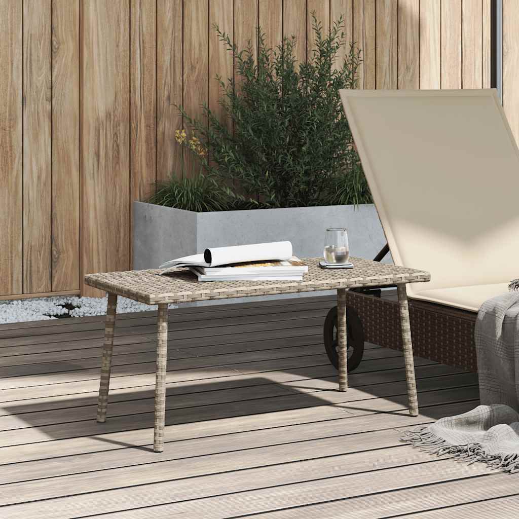 téglalap polyrattan kerti dohányzóasztal 80x40x37cm