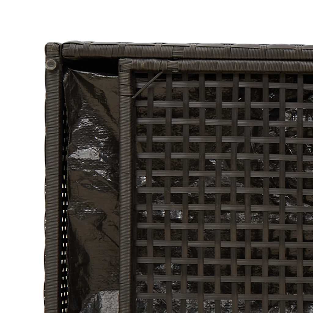fekete polyrattan kültéri tárolópad párnával 100 cm