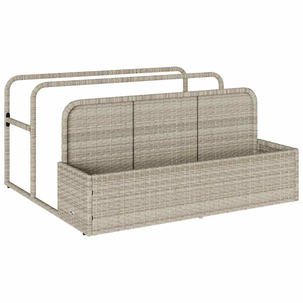 világosszürke polyrattan medence melletti úszótároló