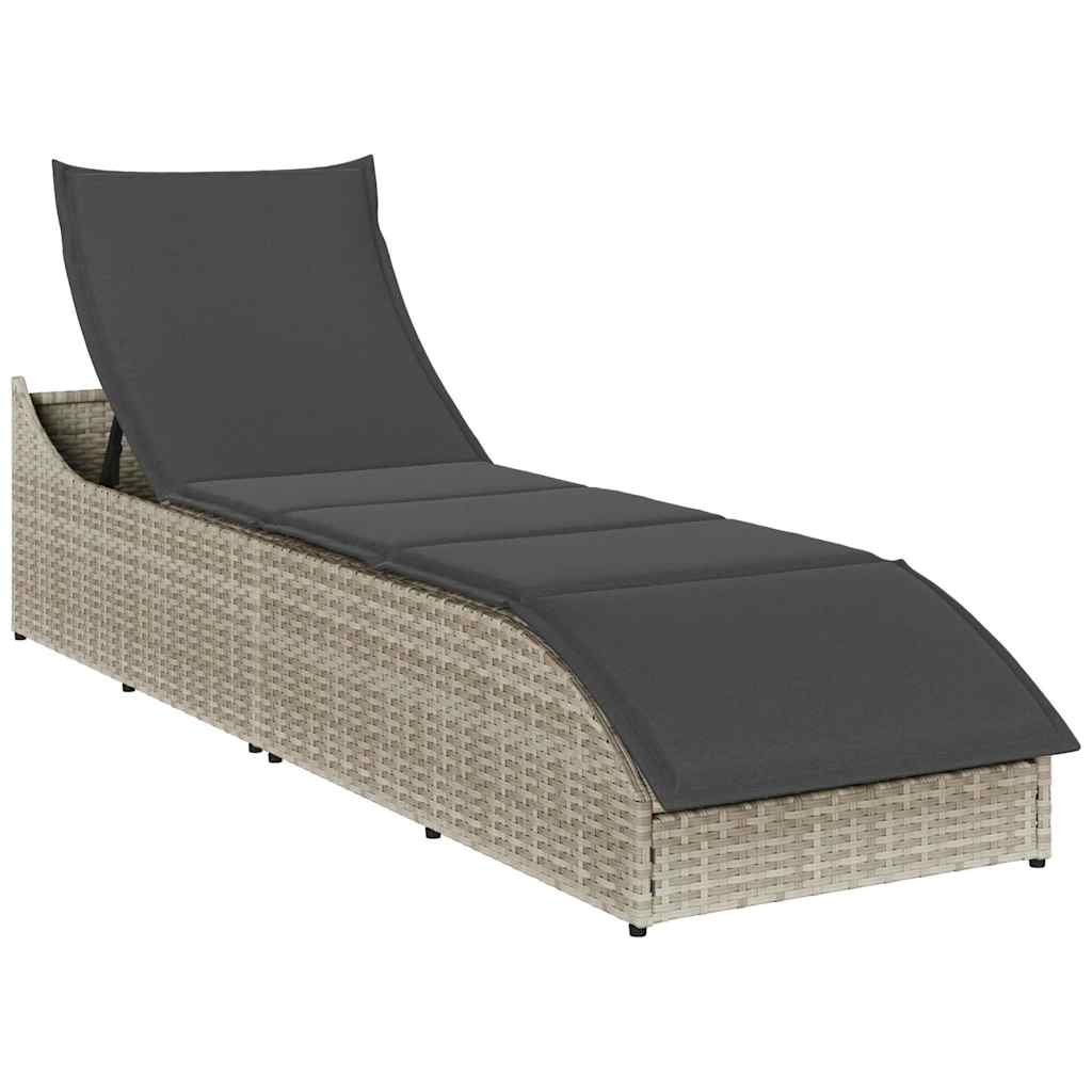 összecsukható napozóágy párnával és tárolóval polyrattan