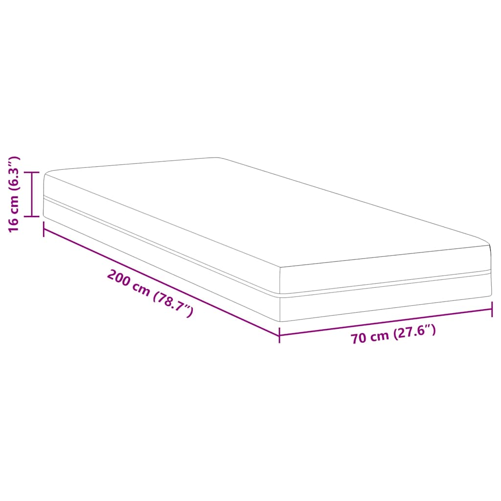 Memóriahabos matracok Közepes 70 x 200 cm Fehér és Szürke
