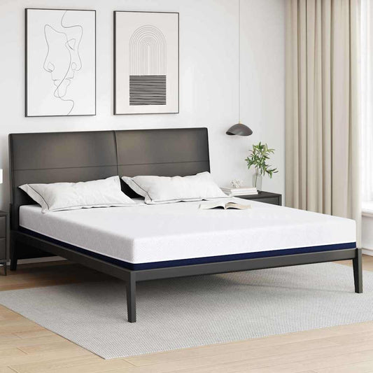 Matrac Fehér és kék 180 x 200 cm Jacquard szövet