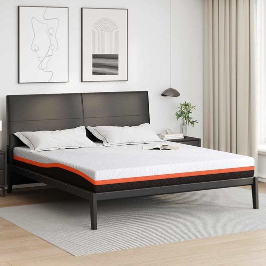 Matrac Fehér és fekete 200 x 200 cm Jacquard szövet