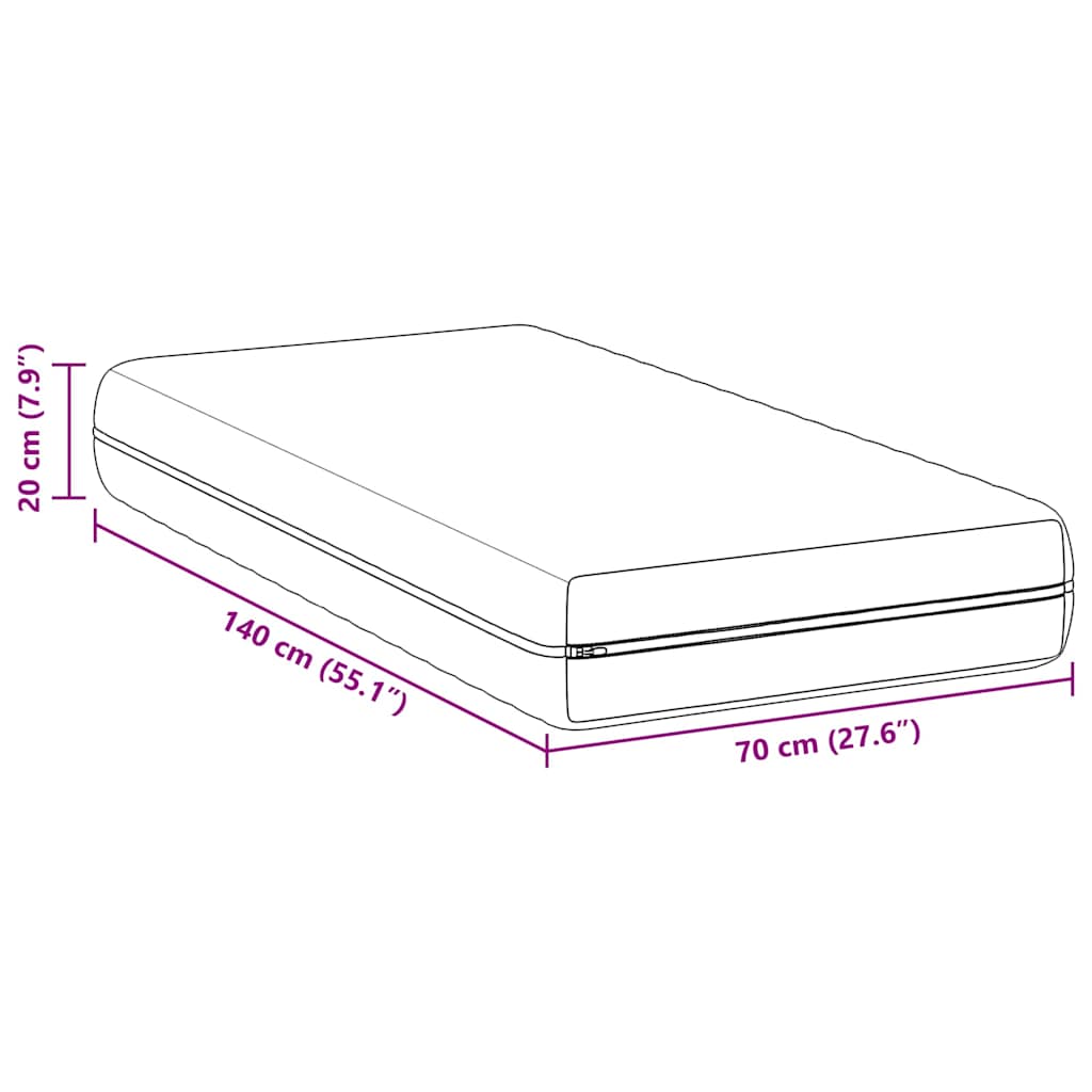 Matrac Fehér 70 x 140 cm Zsebmátrac