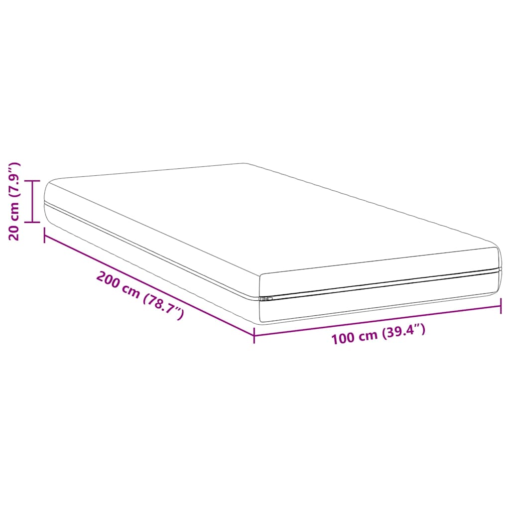 Matrac Fehér 100 x 200 cm Zsebmátrac