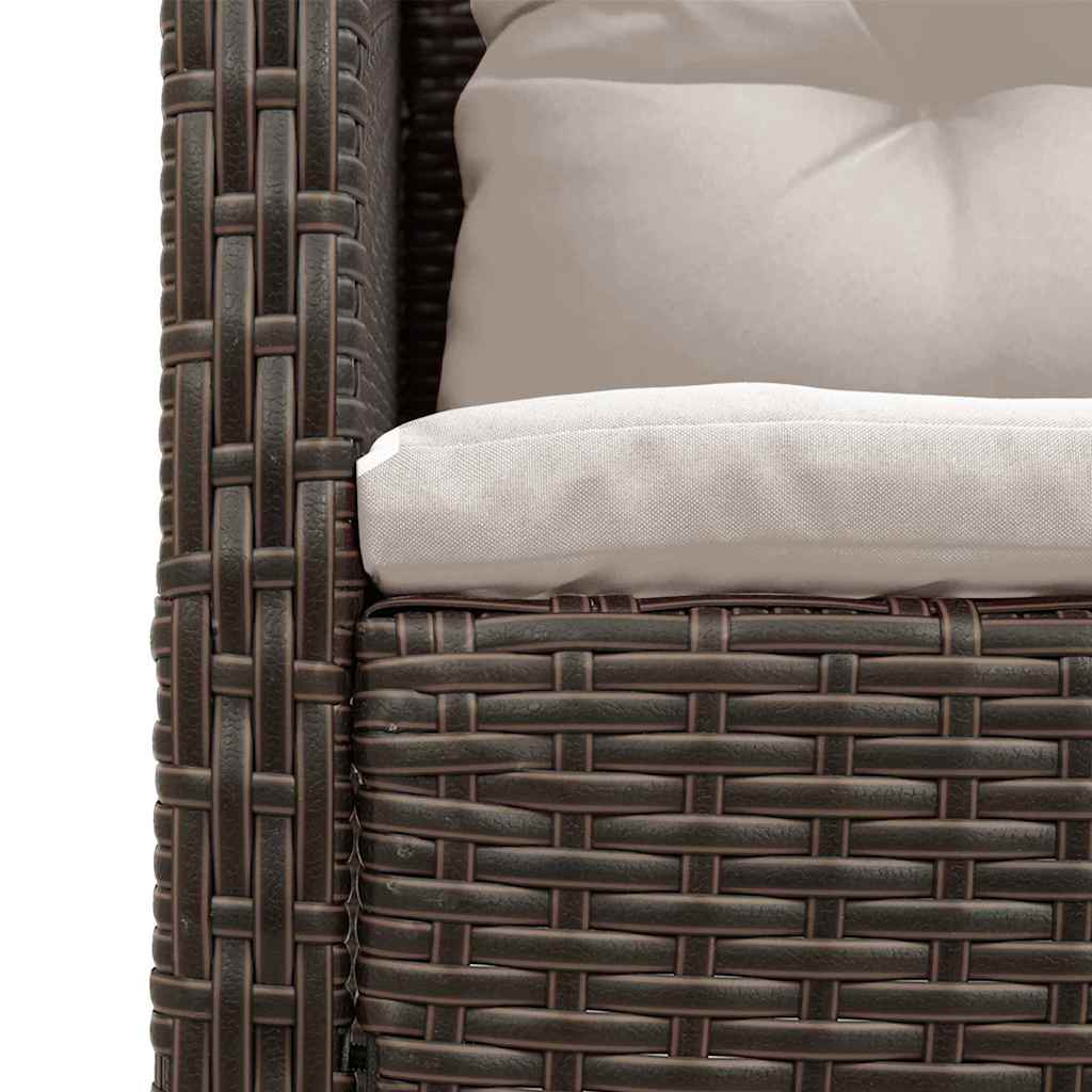 Kerti Kanapé Szett párnával 6 pcs Barna és Krém polirattan