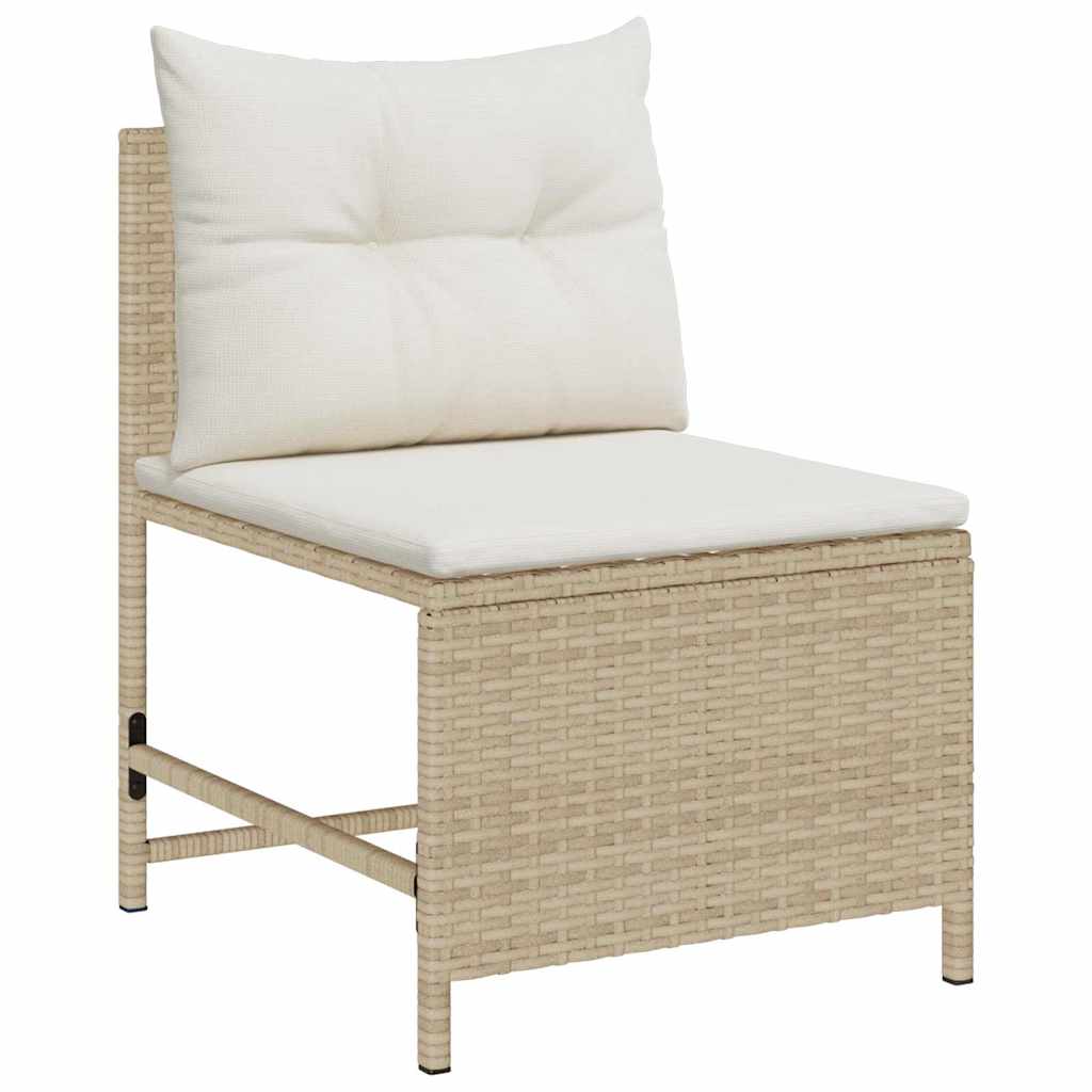 Kerti Kanapé Szett párnával 6 pcs Beige és krém polirattan