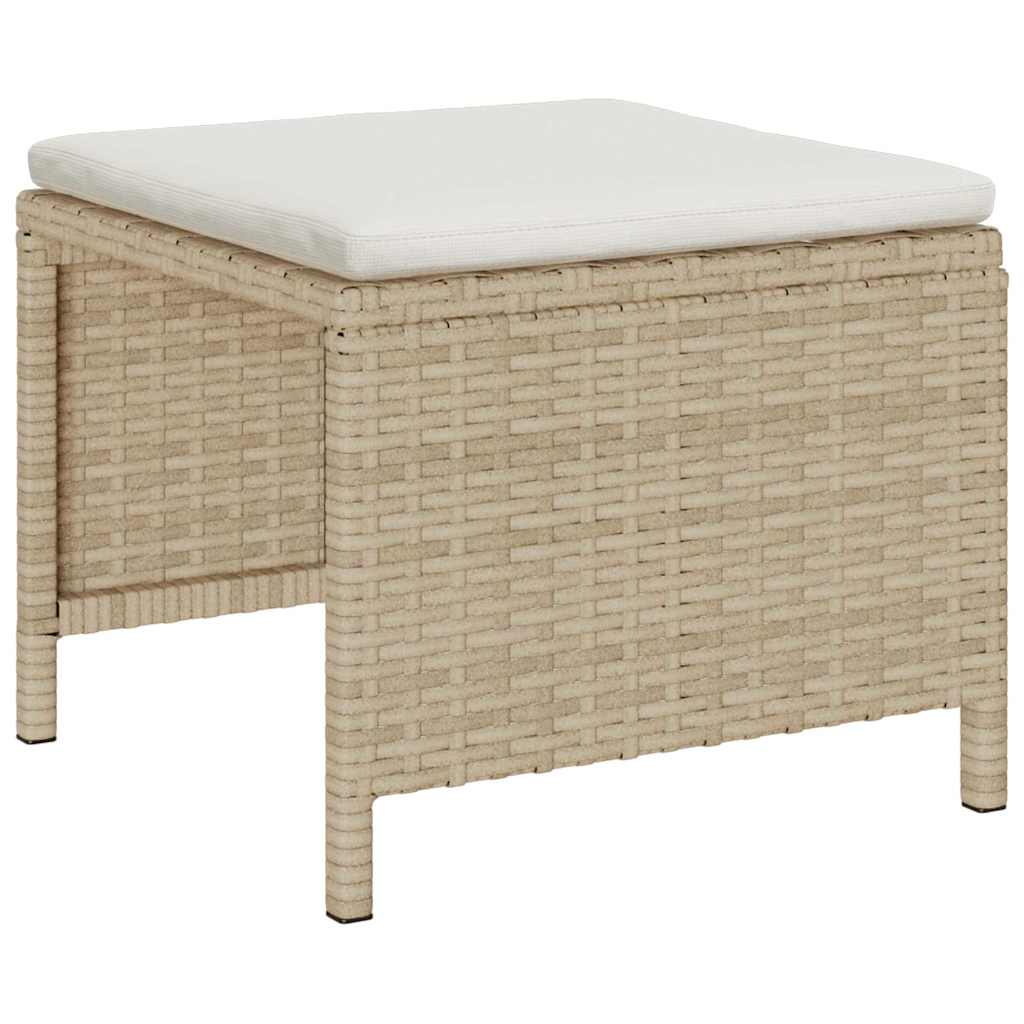 Kerti Kanapé Szett párnával 6 pcs Beige és krém polirattan