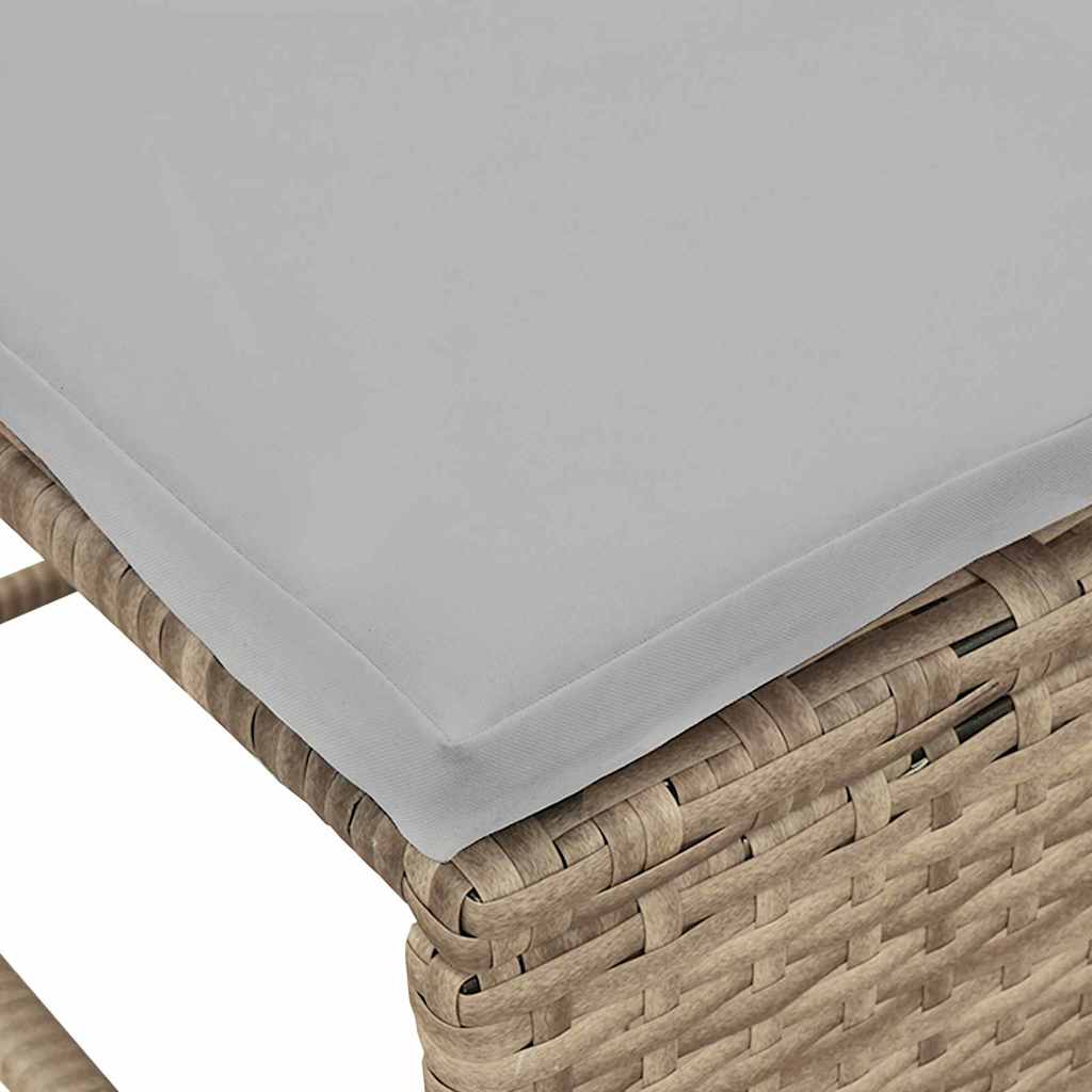 Kerti Kanapé Szett 6 pcs Beige és Világosszürke polirattan
