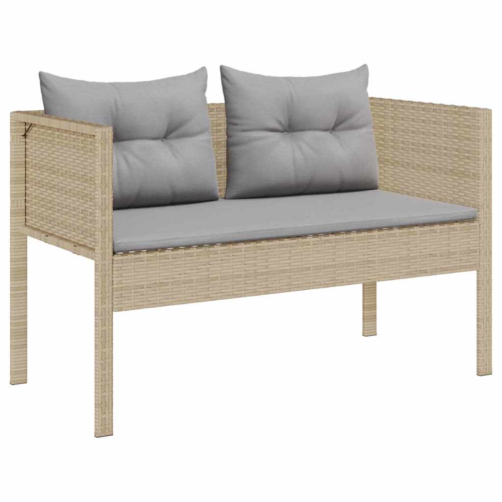 Kerti Kanapé Szett 6 pcs Beige és Világosszürke polirattan