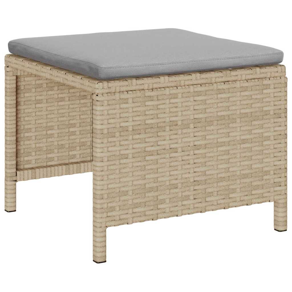 Kerti Kanapé Szett 6 pcs Beige és Világosszürke polirattan