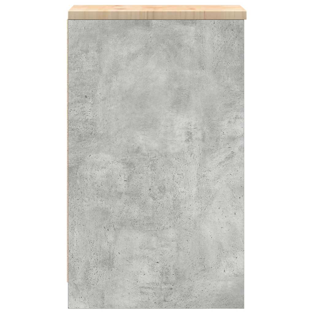 garázs tárolószekrény Beton szürke 30x51x85 cm tömörfa fenyőfa