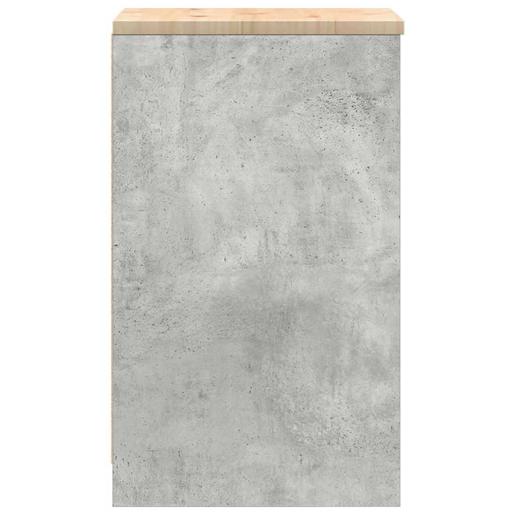 garázs tárolószekrény Beton szürke 40x51x85 cm tömörfa fenyőfa