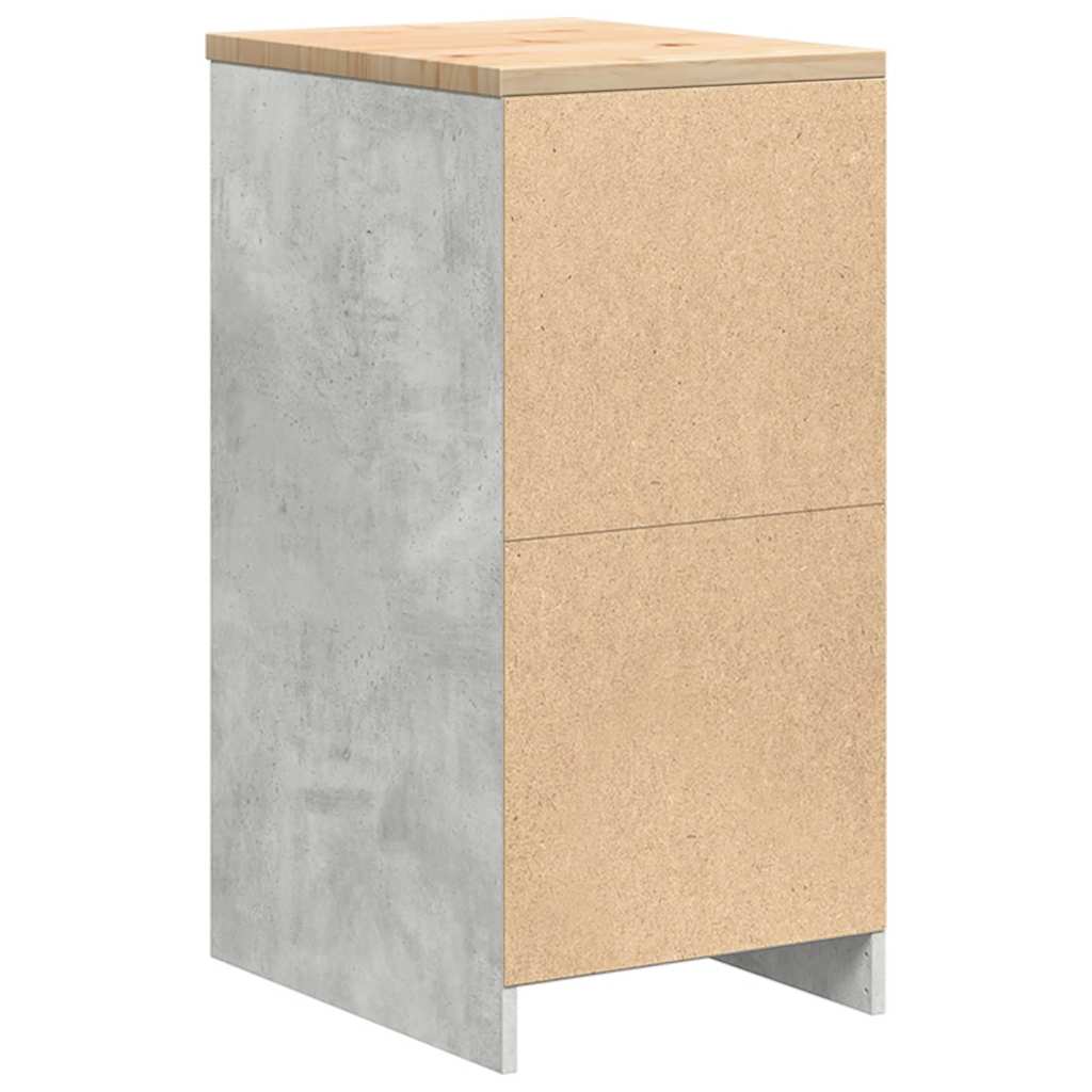 garázs tárolószekrény Beton szürke 40x51x85 cm tömörfa fenyőfa