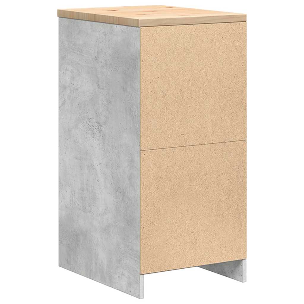garázs tárolószekrény Beton szürke 40x51x85 cm tömörfa fenyőfa
