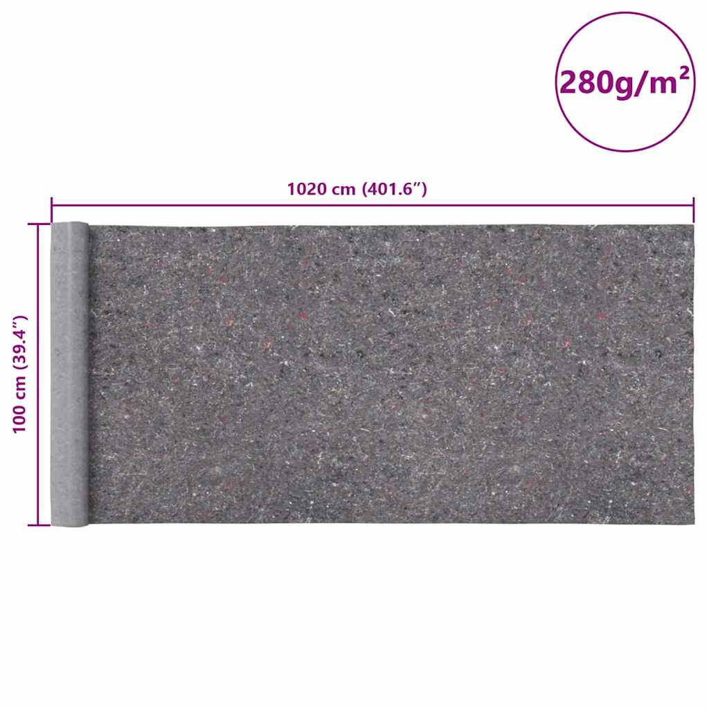 szürke csúszásmentes takarófilc 10 m 280 g/m²