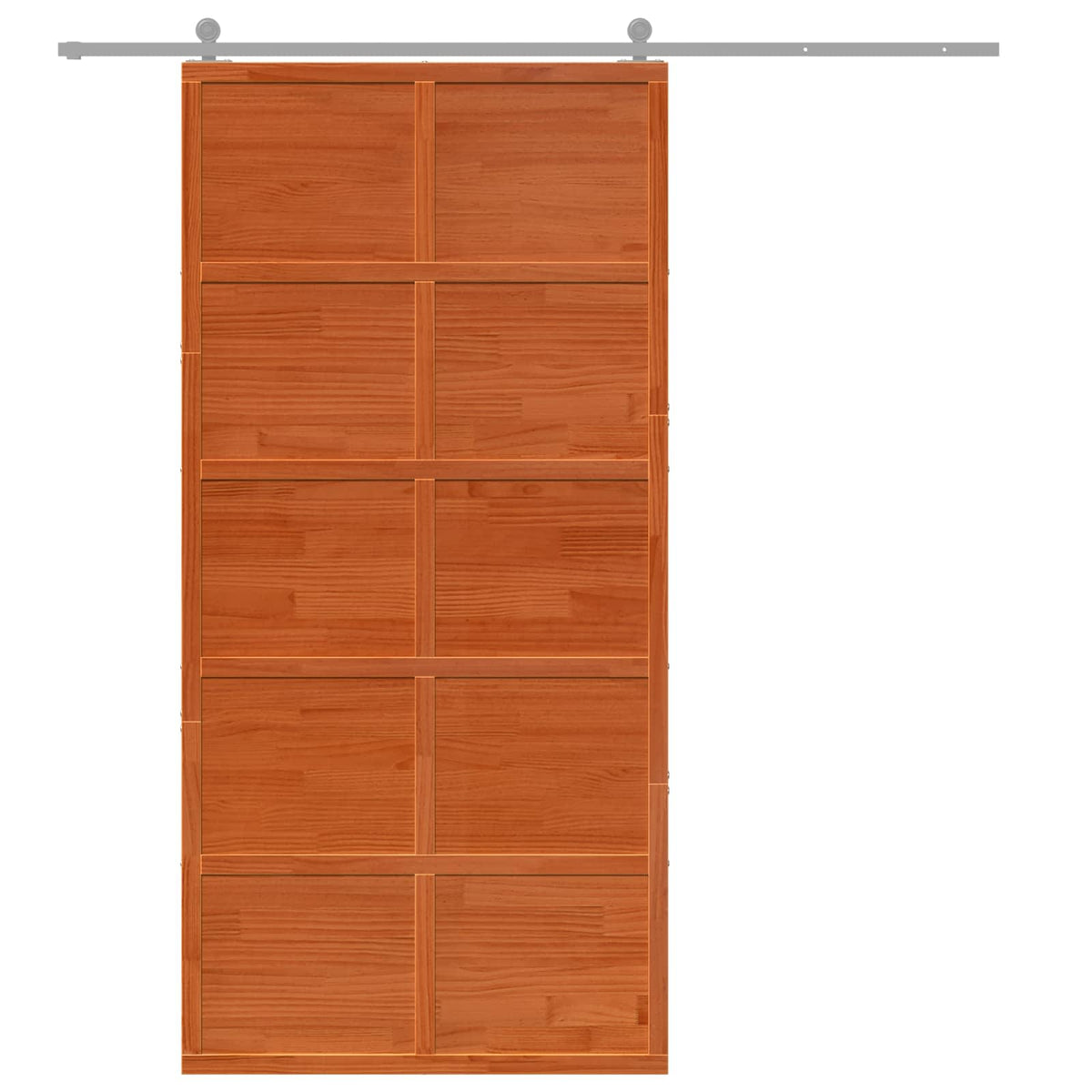 Istállóajtó Viaszbarna 100 x 208 cm Tömör Fenyőfa