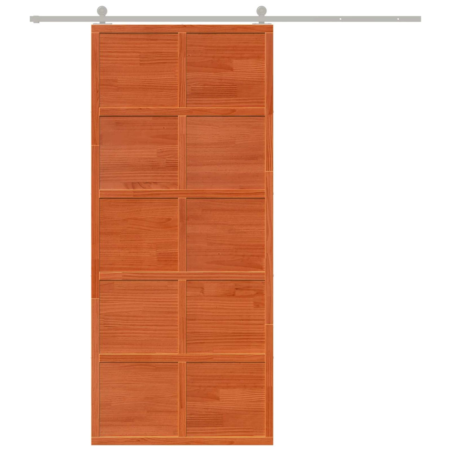 Istállóajtó Viaszbarna 90 x 208 cm Tömör Fenyőfa