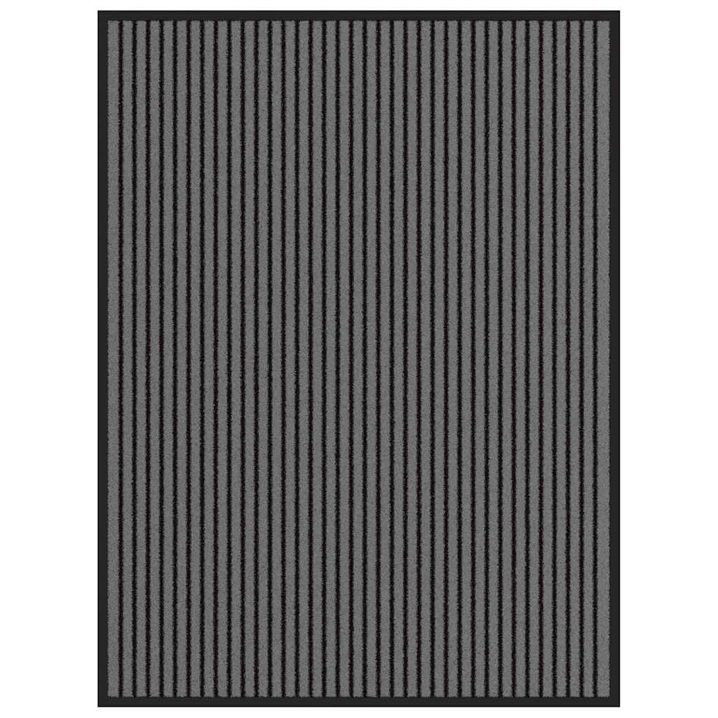 lábtörlő csíkos fekete és szürke 90x120 cm