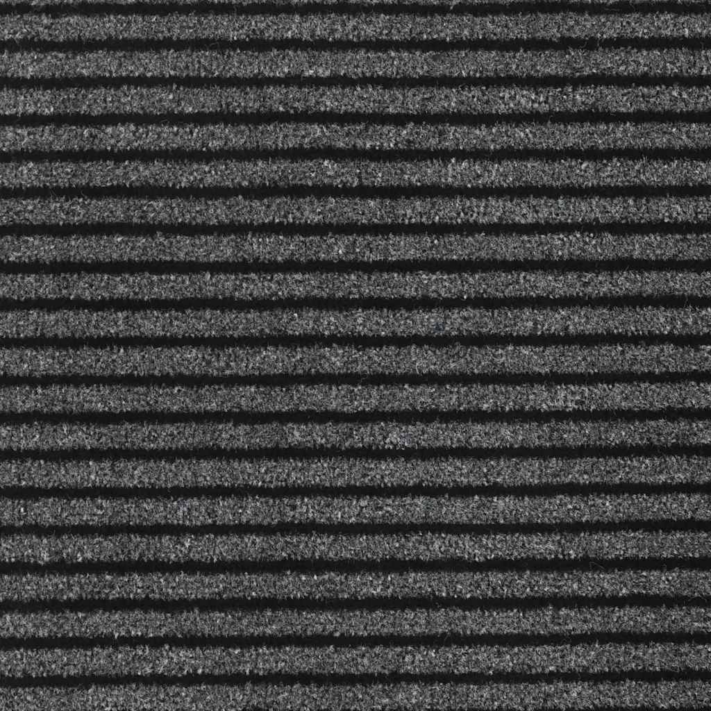 lábtörlő csíkos fekete és szürke 115x300 cm